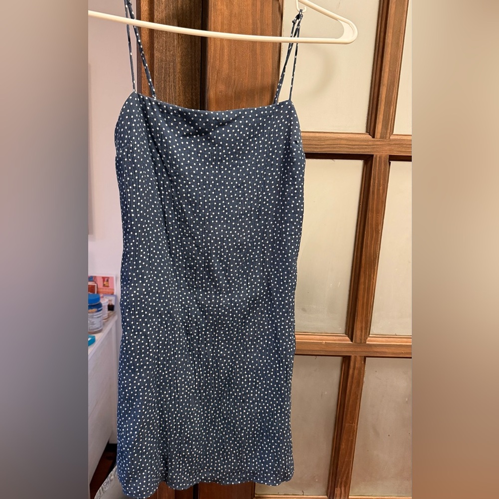 Abercrombie & Fitch Navy Blue Polka Dot Mini Dress